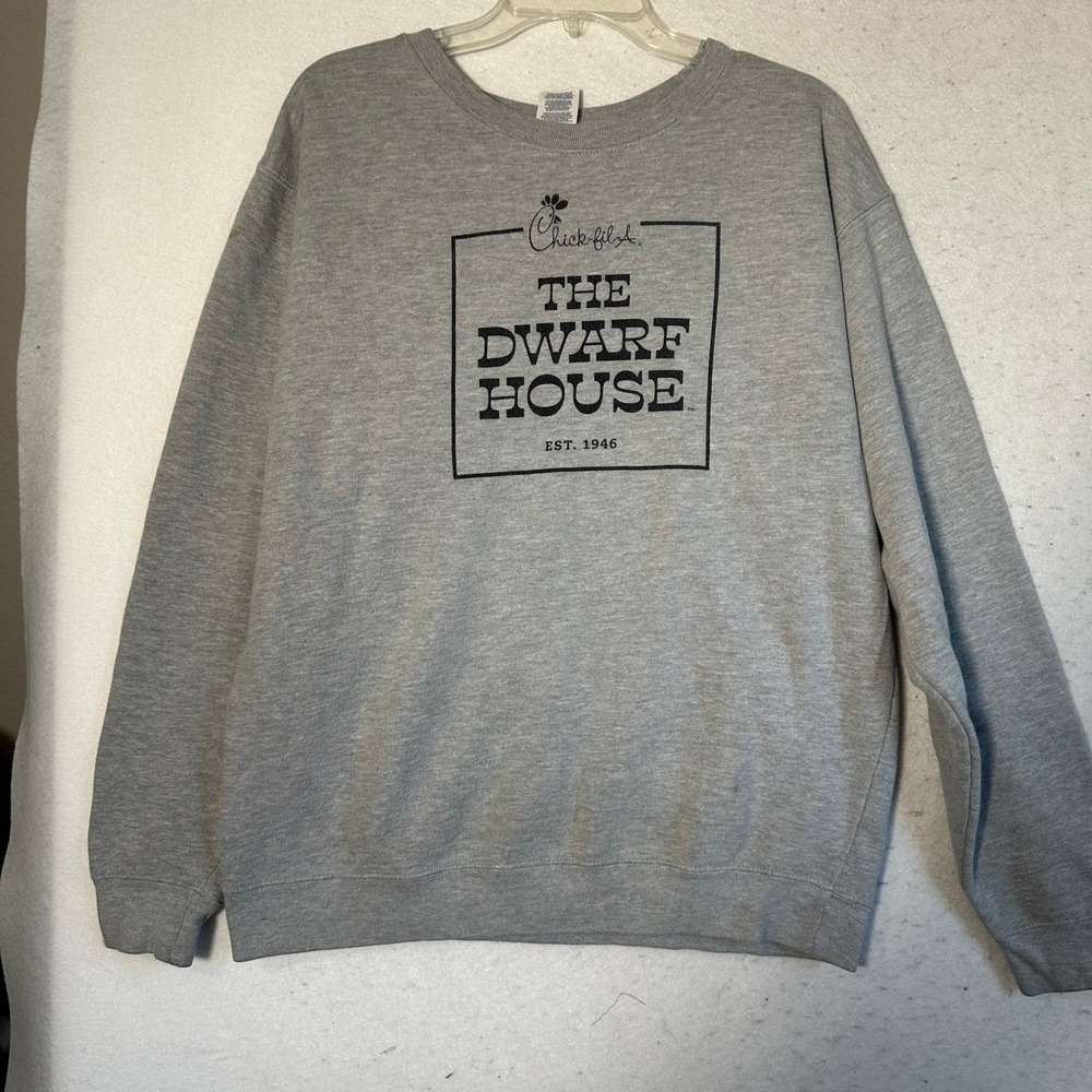 Chick-fil-A The Dwarf House Hapeville GA Sweatshirt Gray Delta Fleece Large